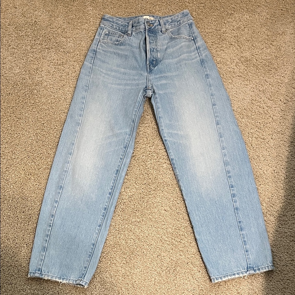 Madewell Curvy Pieced Barrel Leg Jean Foster Wash 23 NWOT